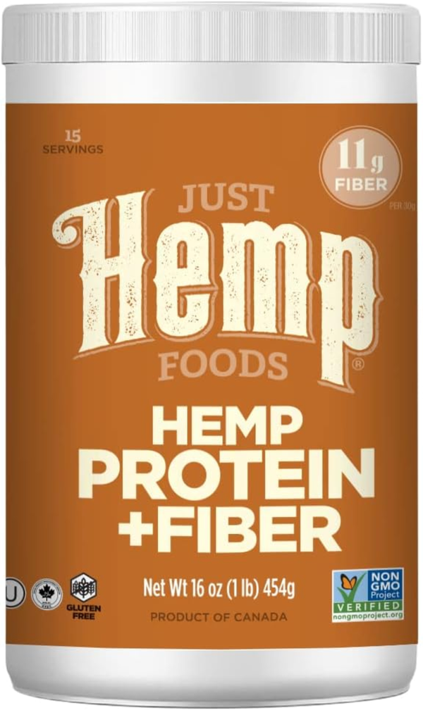 Hemp Protein Powder plus Fiber, Non-Gmo Verified with 11G of Protein & 11G of Fiber per Serving, 16 Oz - Packaging May Vary