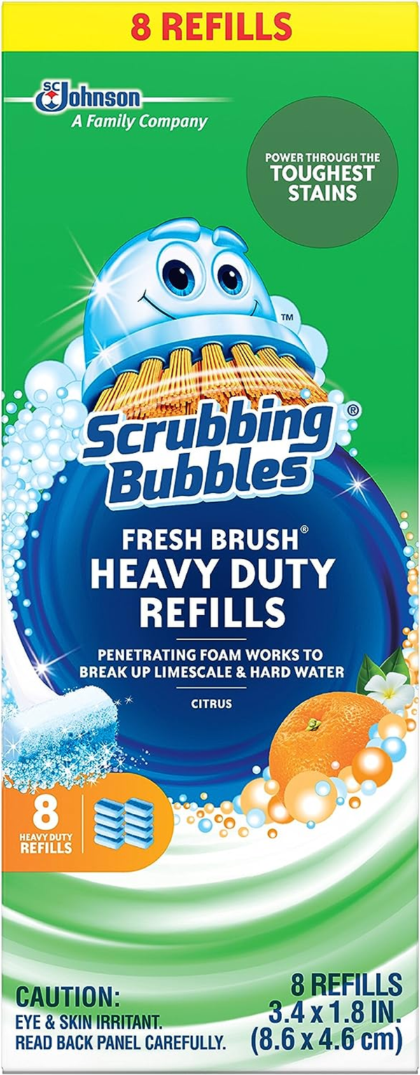 Flushable Toilet Wand Refills, Fresh Brush Heavy Duty Toilet Cleaner Refill Pads, Cleans Limescale & Fights Odors, Citrus Scent, 8 Count, Pack of 1 - Image 2