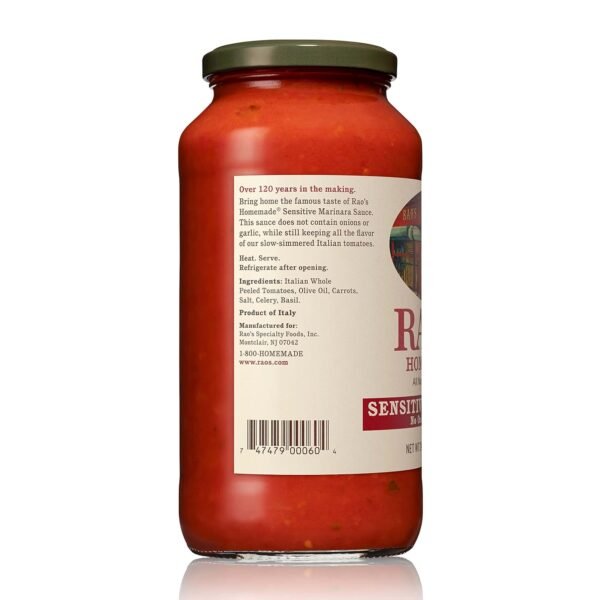 Homemade Tomato Sauce, Sensitive Formula, 24 Oz, Pasta Sauce, Carb Conscious, Keto Friendly, All Natural, Premium Quality, No Onions or Garlic, with Italian Tomatoes & Olive Oil - Image 3