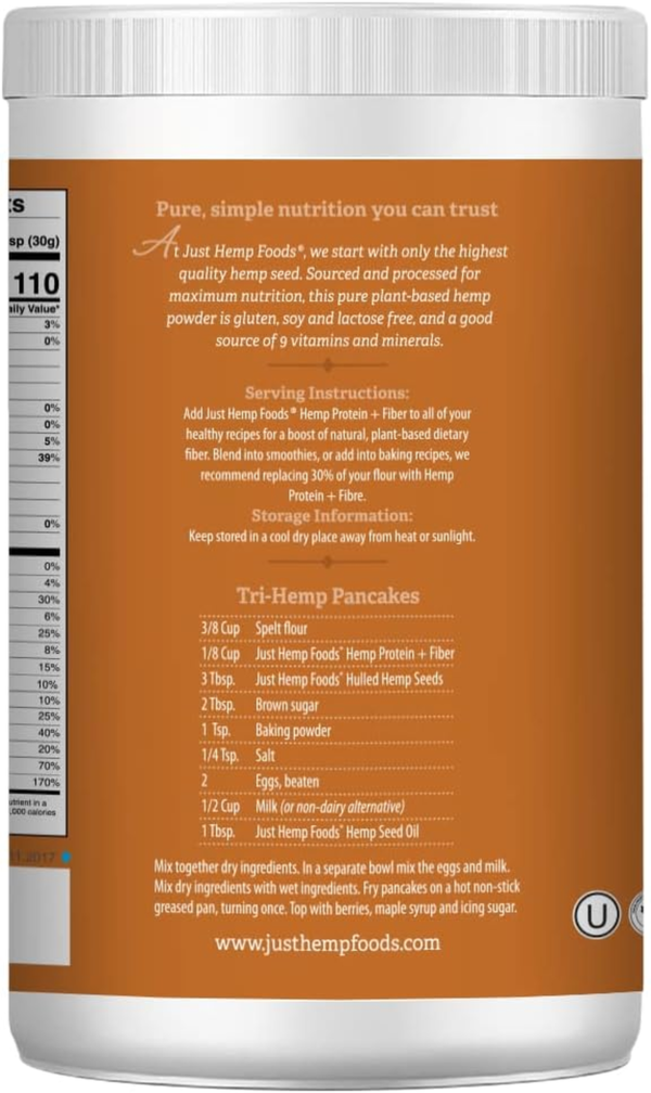 Hemp Protein Powder plus Fiber, Non-Gmo Verified with 11G of Protein & 11G of Fiber per Serving, 16 Oz - Packaging May Vary - Image 3