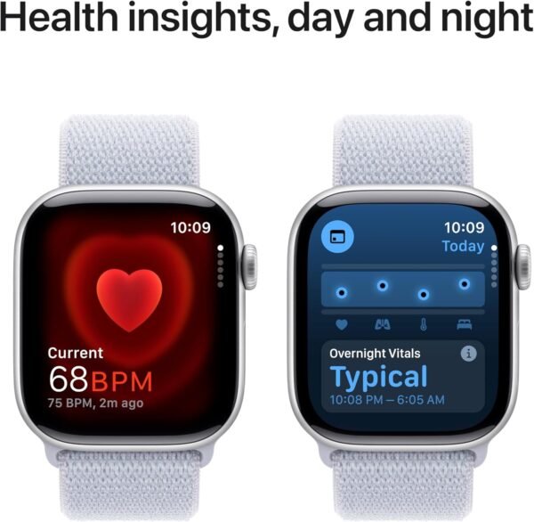 Watch Series 10 [GPS 42Mm Case] Smartwatch with Silver Aluminium Case with Blue Cloud Sport Loop. Fitness Tracker, ECG App, Always-On Retina Display, Carbon Neutral - Image 7