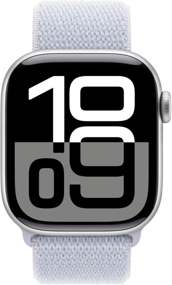 Watch Series 10 [GPS 42Mm Case] Smartwatch with Silver Aluminium Case with Blue Cloud Sport Loop. Fitness Tracker, ECG App, Always-On Retina Display, Carbon Neutral - Image 4