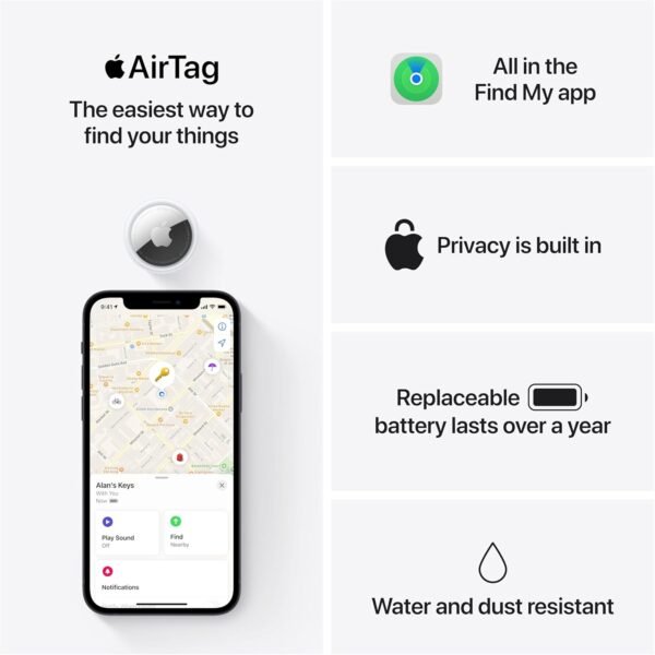 Airtag. Keep Track of and Find Your Keys, Wallet, Luggage, Backpack, and More. Simple One-Tap Set up with Iphone or Ipad - Image 7